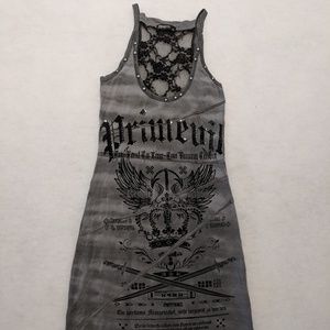 Primevil Gothic Dress w/ Studs & Rhinestones - XS